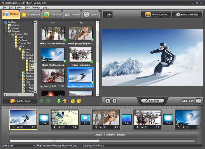 Creating a slideshow video