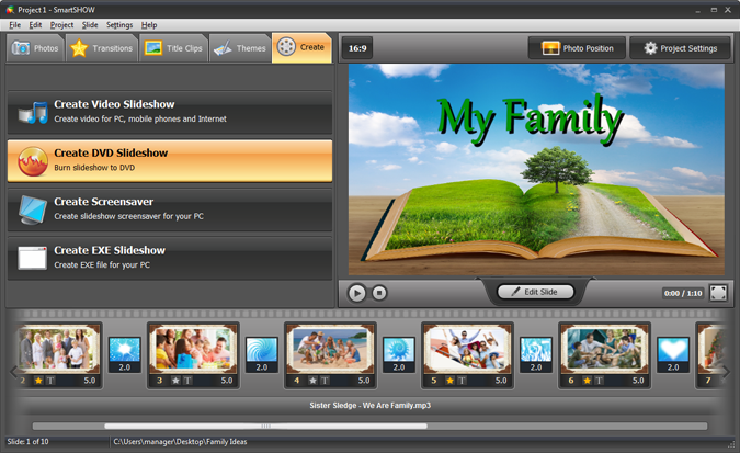 Family slideshow ideas