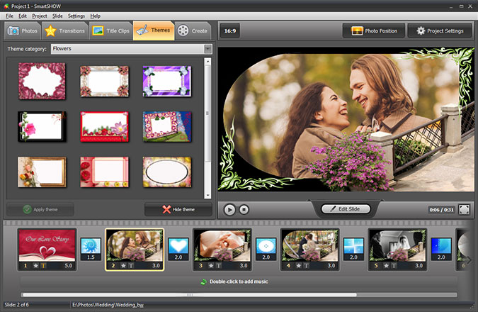 Slideshow theme for Love Story